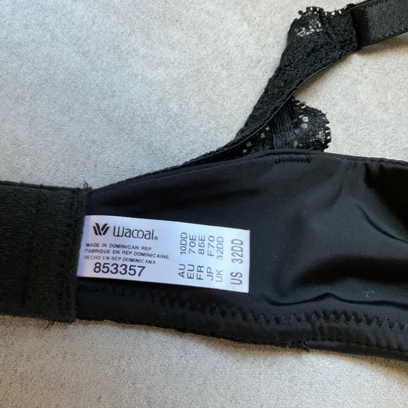 WACOAL Women's Lace Impression 32DD Black Underwire Contour Bra 853357 $68 - Picture 9 of 12